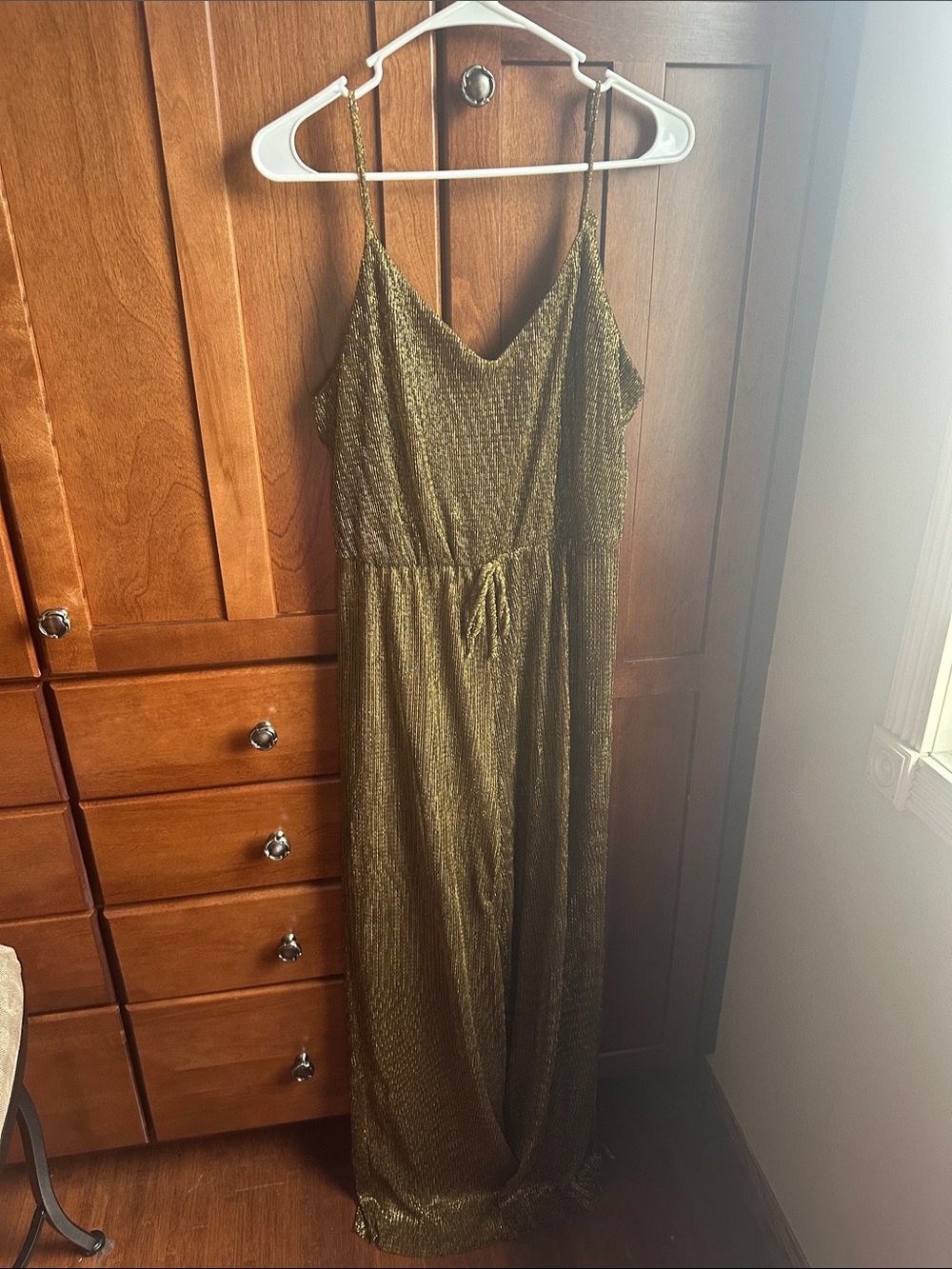 Gold Metallic Slip Jumpsuit
